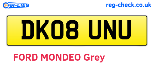 DK08UNU are the vehicle registration plates.