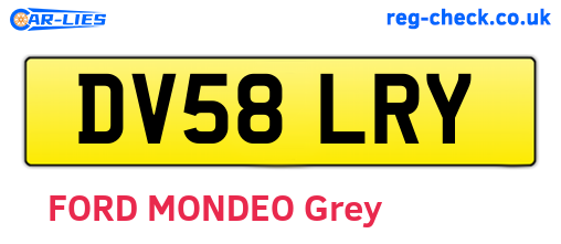 DV58LRY are the vehicle registration plates.