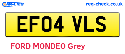 EF04VLS are the vehicle registration plates.