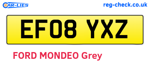EF08YXZ are the vehicle registration plates.
