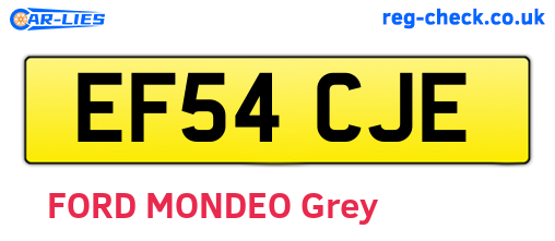 EF54CJE are the vehicle registration plates.