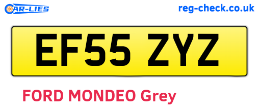 EF55ZYZ are the vehicle registration plates.