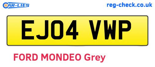 EJ04VWP are the vehicle registration plates.