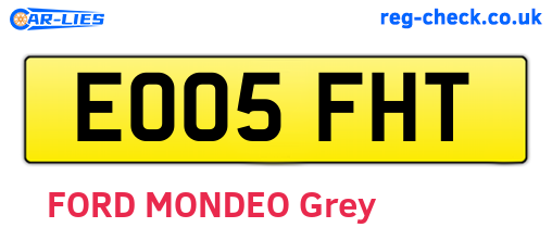 EO05FHT are the vehicle registration plates.