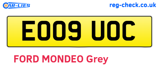 EO09UOC are the vehicle registration plates.