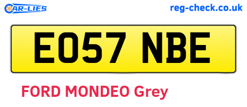 EO57NBE are the vehicle registration plates.