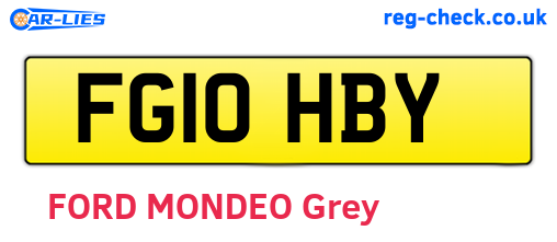 FG10HBY are the vehicle registration plates.