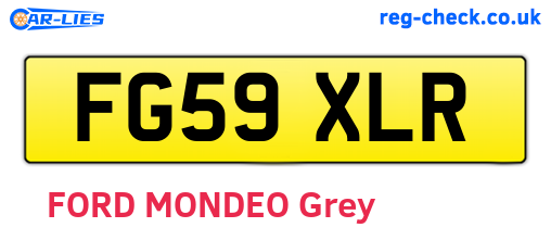 FG59XLR are the vehicle registration plates.