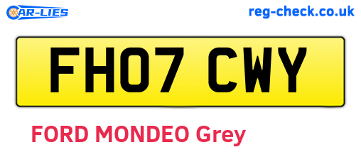 FH07CWY are the vehicle registration plates.