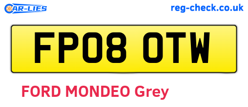 FP08OTW are the vehicle registration plates.