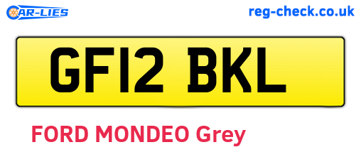 GF12BKL are the vehicle registration plates.