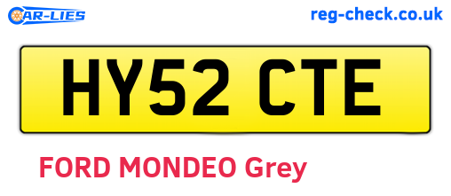HY52CTE are the vehicle registration plates.