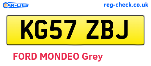 KG57ZBJ are the vehicle registration plates.