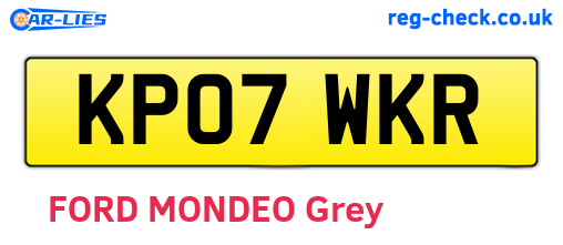 KP07WKR are the vehicle registration plates.