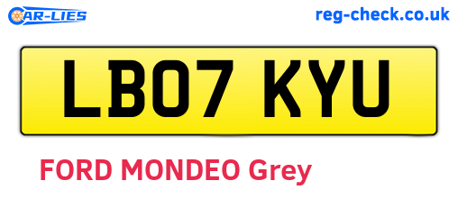 LB07KYU are the vehicle registration plates.