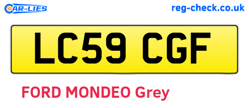 LC59CGF are the vehicle registration plates.