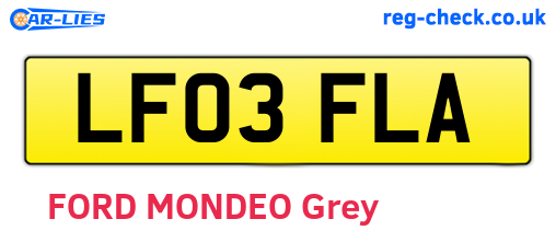 LF03FLA are the vehicle registration plates.