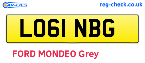 LO61NBG are the vehicle registration plates.