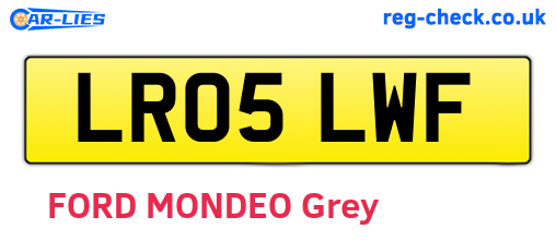 LR05LWF are the vehicle registration plates.