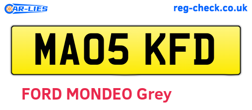 MA05KFD are the vehicle registration plates.