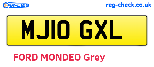 MJ10GXL are the vehicle registration plates.