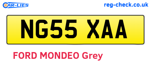NG55XAA are the vehicle registration plates.