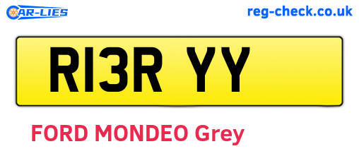 R13RYY are the vehicle registration plates.