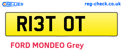 R13TOT are the vehicle registration plates.