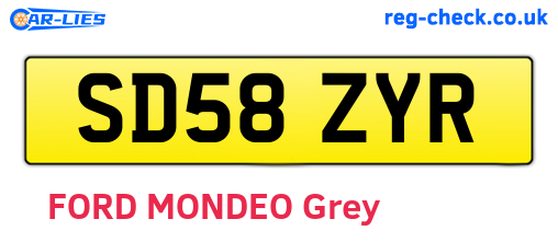 SD58ZYR are the vehicle registration plates.