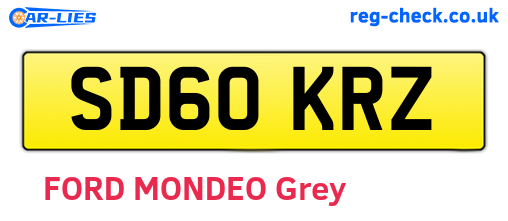 SD60KRZ are the vehicle registration plates.