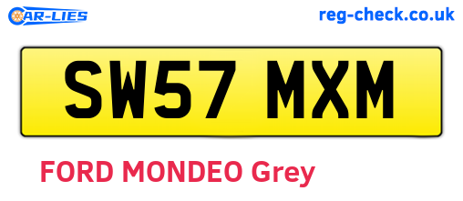 SW57MXM are the vehicle registration plates.