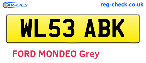 WL53ABK are the vehicle registration plates.