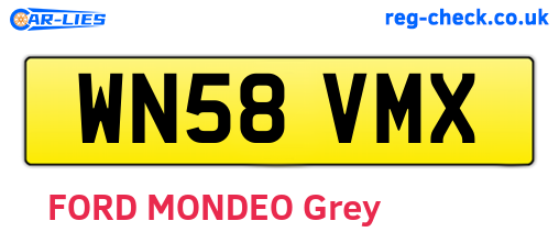 WN58VMX are the vehicle registration plates.