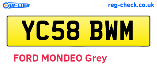 YC58BWM are the vehicle registration plates.