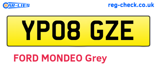 YP08GZE are the vehicle registration plates.