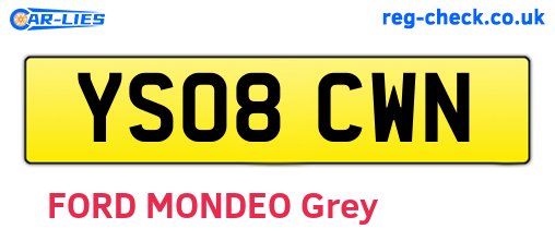 YS08CWN are the vehicle registration plates.