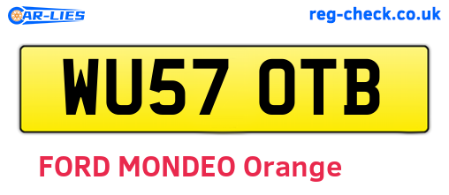 WU57OTB are the vehicle registration plates.