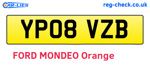 YP08VZB are the vehicle registration plates.
