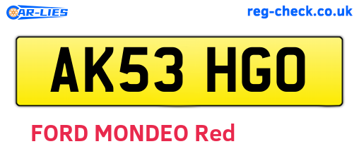 AK53HGO are the vehicle registration plates.