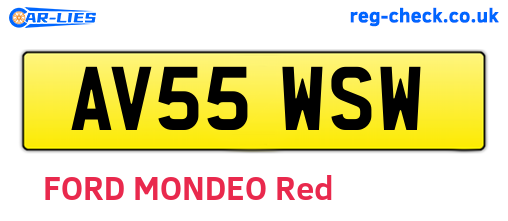 AV55WSW are the vehicle registration plates.