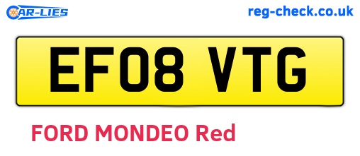 EF08VTG are the vehicle registration plates.