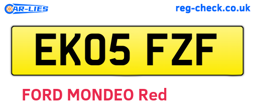 EK05FZF are the vehicle registration plates.