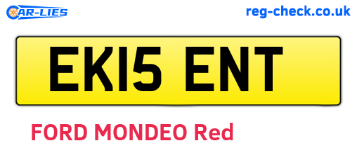 EK15ENT are the vehicle registration plates.