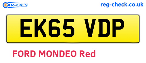 EK65VDP are the vehicle registration plates.