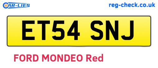 ET54SNJ are the vehicle registration plates.