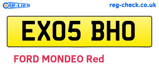 EX05BHO are the vehicle registration plates.