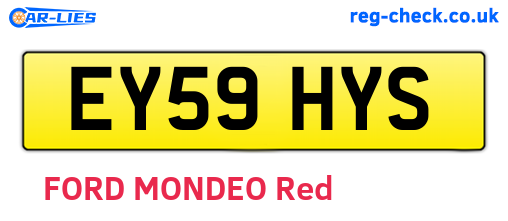 EY59HYS are the vehicle registration plates.