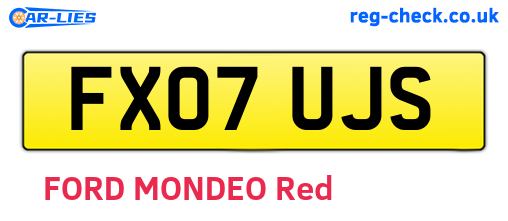 FX07UJS are the vehicle registration plates.