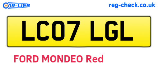 LC07LGL are the vehicle registration plates.