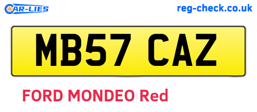 MB57CAZ are the vehicle registration plates.